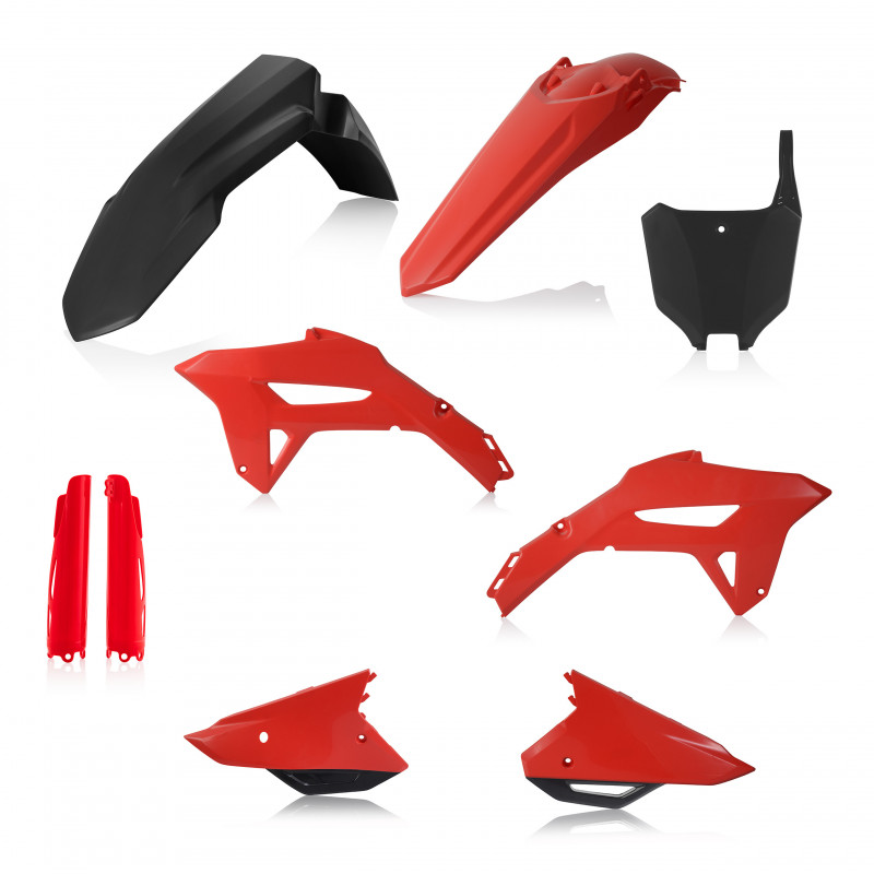 FULL PLASTIC KIT HONDA CRF450 21-23 + CRF250 22-23 - BLACK/RED