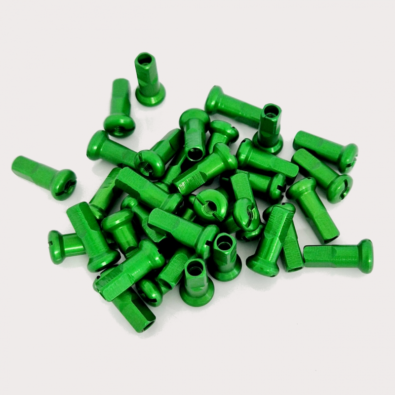 Écrou de Rayon Aluminium (Unité) - 3.2 mm (9G) - Roue avant - Vert