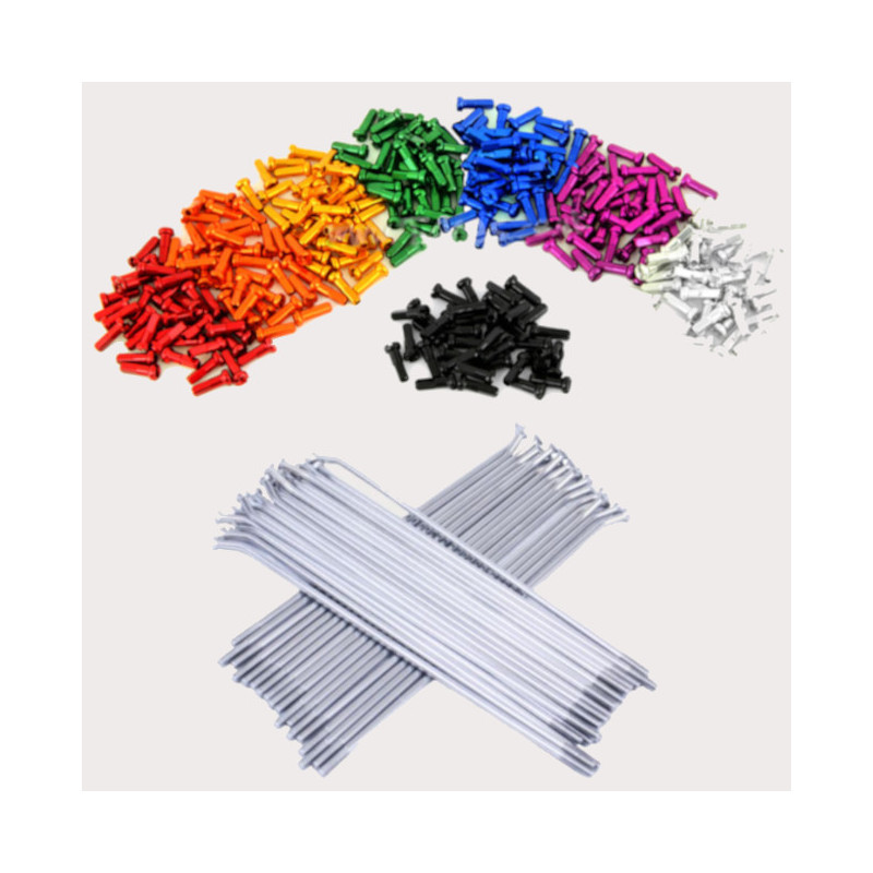 Pack Rayons + Écrous (pack x36) - Spécifique roue PROSTUF - Personnalisable Pack Rayons + Écrous (pack x36) - Spécifique roue PROSTUF - Personnalisable