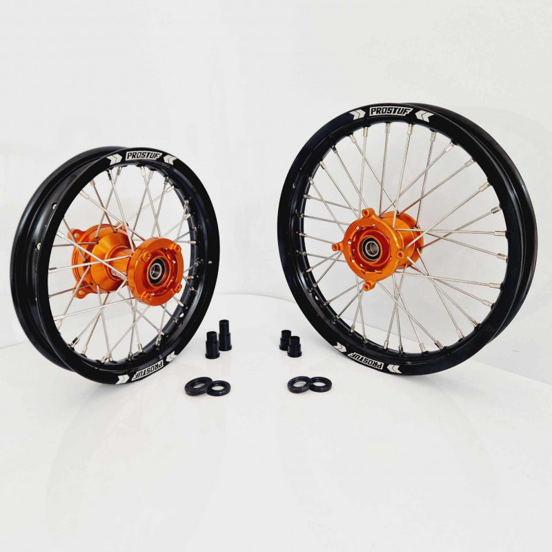 Paire de roues MX PROSTUF 65cc - KTM / GASGAS / HVA - 25-26 - Personnalisable