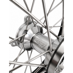 PROSTUF MX Wheelset 65cc - KTM / GASGAS / HVA - 25-26 - Big Wheels 17/14 - Titane hubs / Black rims