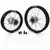 Paire de roues MX PROSTUF 65cc - KTM / GASGAS / HVA - 25-26 - Moyeux Titanium & Jante noires 14/12