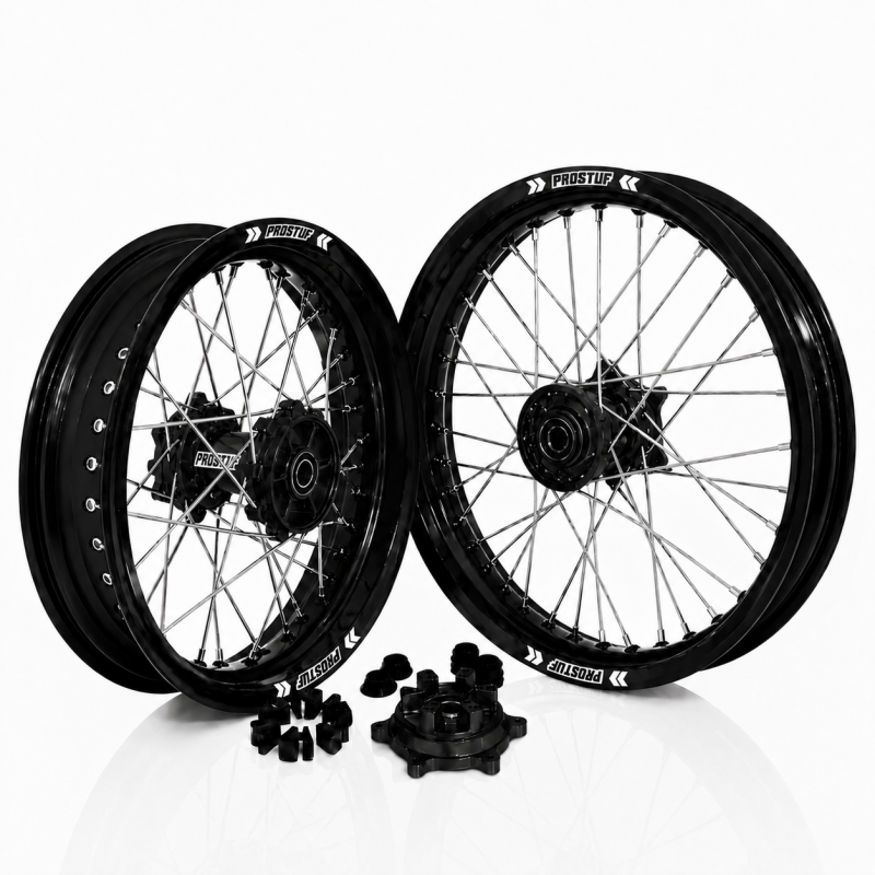 Paire de roues Supermotard PROSTUF avec amortisseur de couple - Triumph TF 250/450 C-E-X-RC - Personnalisable