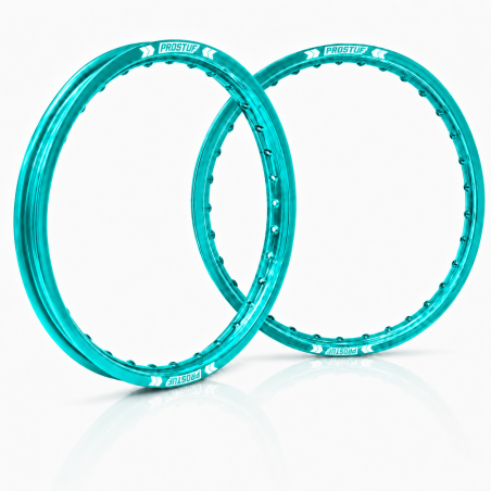 Jante avant + arrière PROSTUF - 21 x 1.60 - 19 x 2.15 - Turquoise