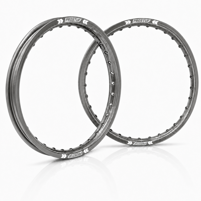 Jante avant + arrière PROSTUF - 21 x 1.60 - 19 x 2.15 - Titanium