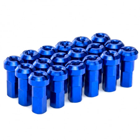 Pack écrous Rayons PROSTUF - Aluminium 4 mm / 8G (pack x36) - Bleu
