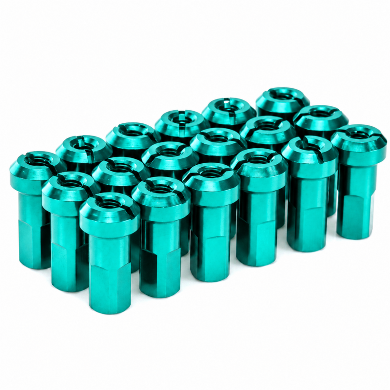 Pack écrous Rayons PROSTUF - Aluminium - 3.5 mm / 9G (pack x32) - Turquoise