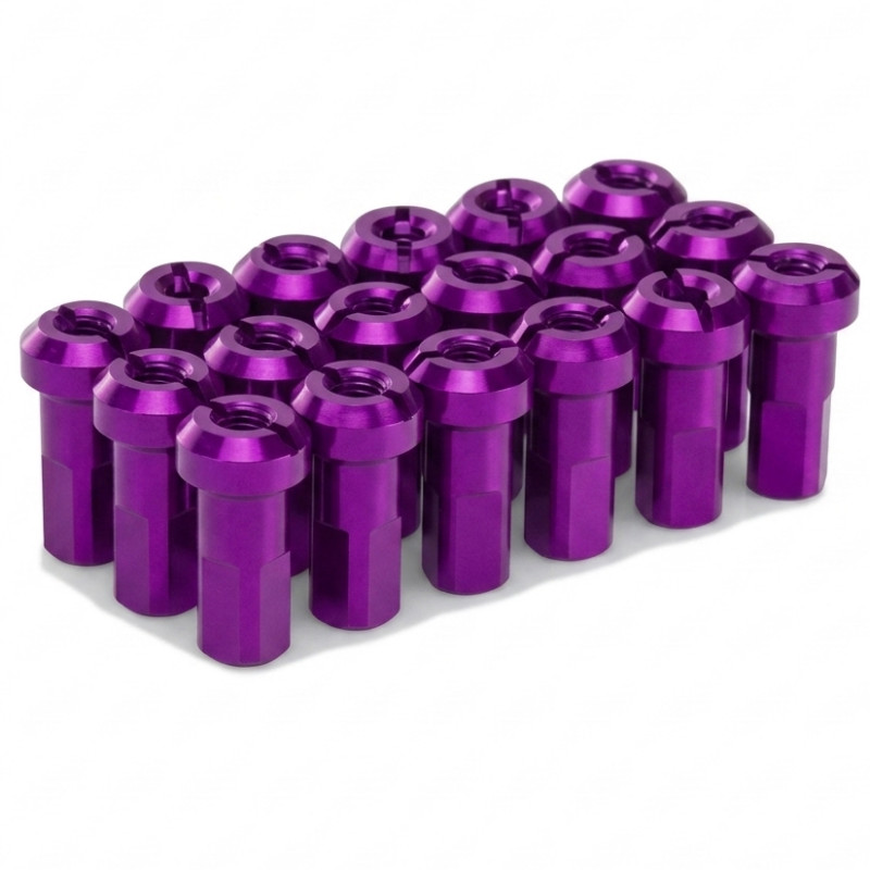Pack écrous Rayons PROSTUF - Aluminium 4 mm / 8G (pack x36) - Violet