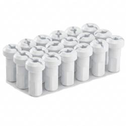 Pack écrous Rayons PROSTUF - Aluminium 4 mm / 8G (pack x36) - Blanc