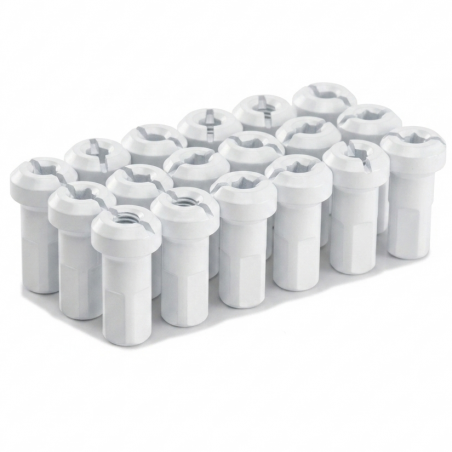 Pack écrous Rayons PROSTUF - Aluminium 4 mm / 8G (pack x36) - Blanc