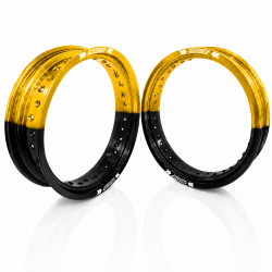 Jante avant + arrière PROSTUF - 17x3.50 & 17x4.50 - Or/Noir