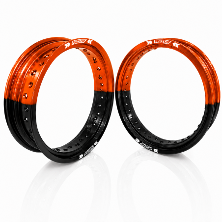 Jante avant + arrière PROSTUF - 17x3.50 & 17x4.50 - Orange/Noir
