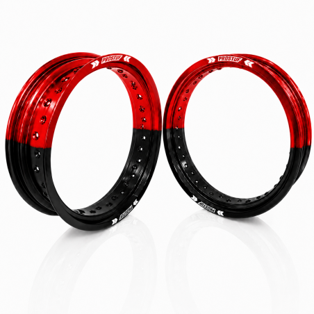 PROSTUF front rim + rear rim - 17x3.50 & 17x4.50 -  Red/Black